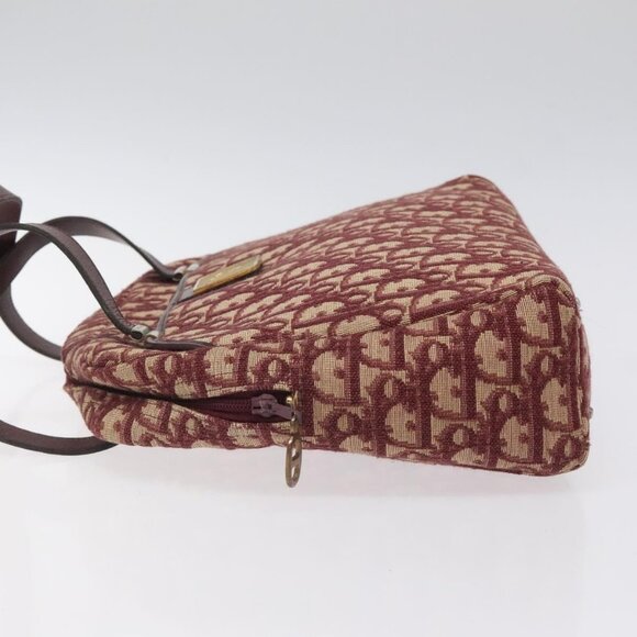 Christian Dior Trotter Canvas Hand Bag Red Gold Auth - Picture 2 of 15